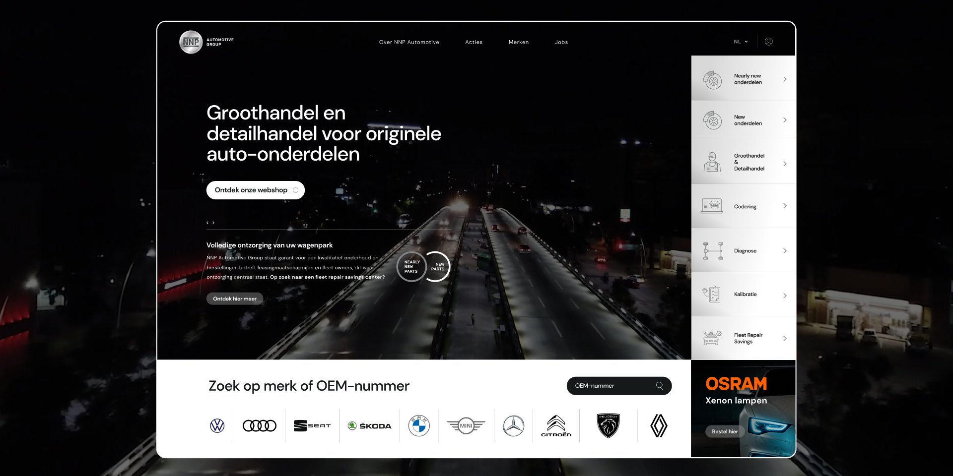 Online verkoopplatform met 10 000 verschillende auto-onderdelen