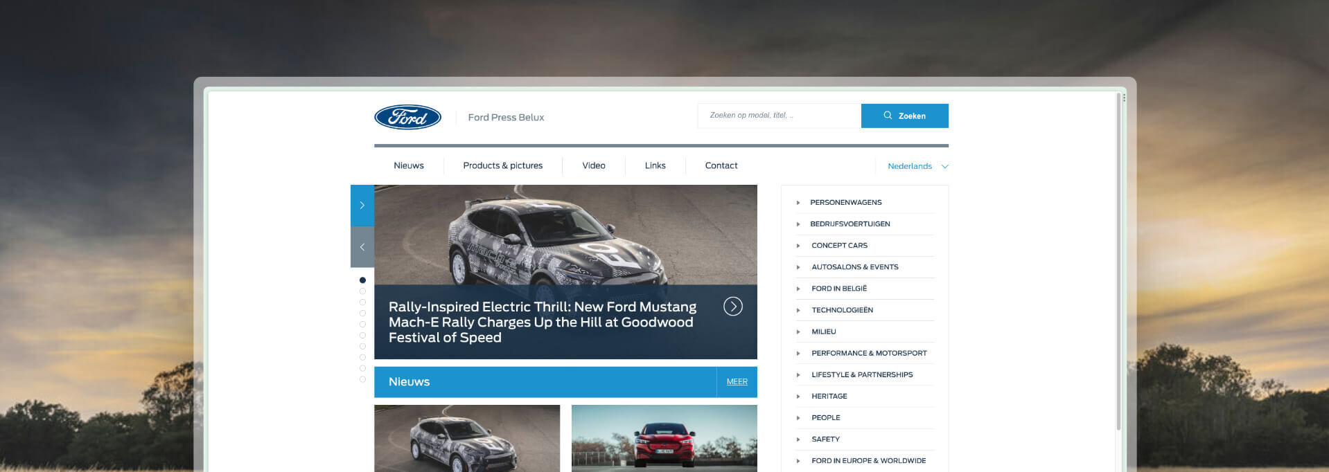 Ontwikkeling 3-talige website voor de persdienst