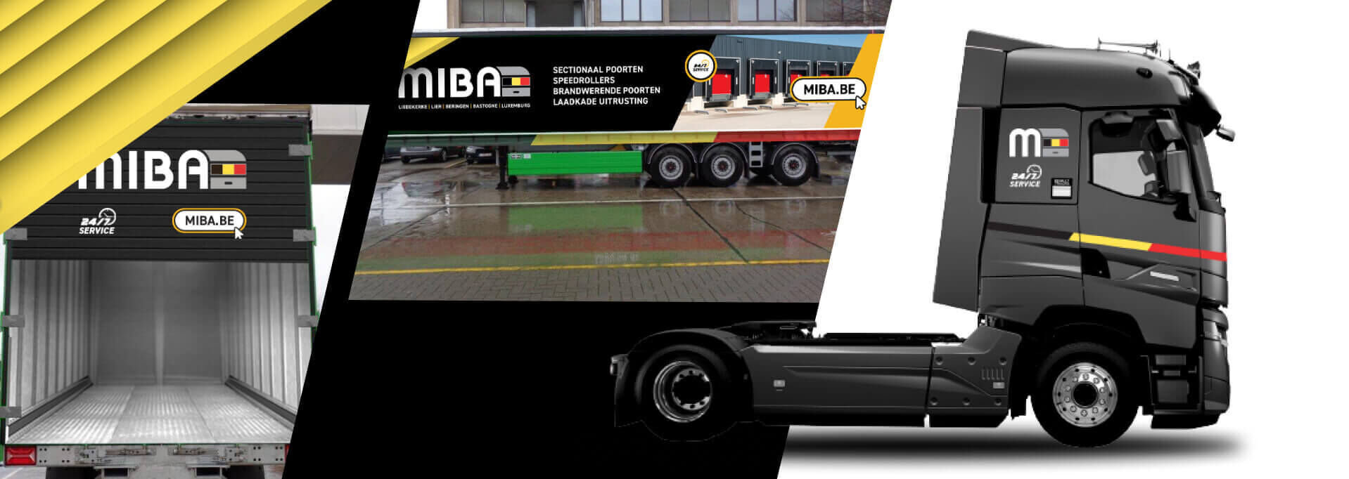 Beletteringsdesign voor vrachtwagen en oplegger