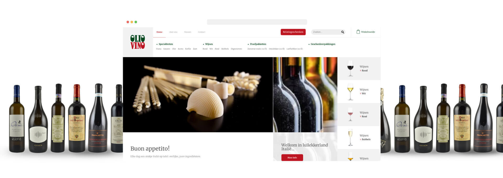 Ontwikkeling webshop met Italiaanse producten