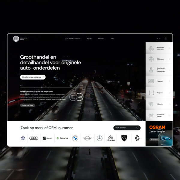 Online verkoopplatform met 10 000 verschillende auto-onderdelen